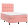 VidaXL Lit à sommier tapissier avec matelas Rose 120x200 cm Velours - Modèle 3143258