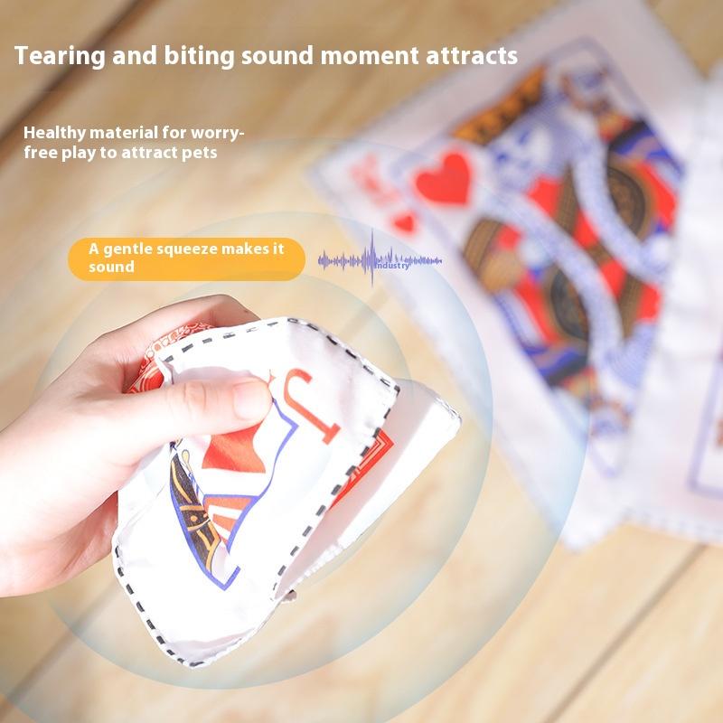 Interactive Dog Toys for Boredom Squeaking Playing Cards J Q K Newspaper Squeaker Toys for Small Medium Dogs Pet Sound Fun Toys