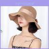 Classic Womens Wide Brim Sun Hat With Large Ribbon Bow For Summer Sun Protection