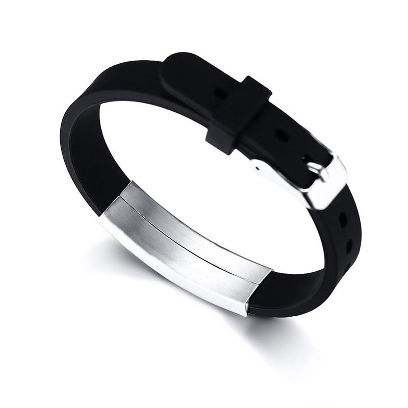DIABETES EPILEPSY ALLERGY COPD ALLERGY WARFARIN  ASTHMA PACEMAKER Men's Black Silicone Adjustable Medical Alert ID Bracelet