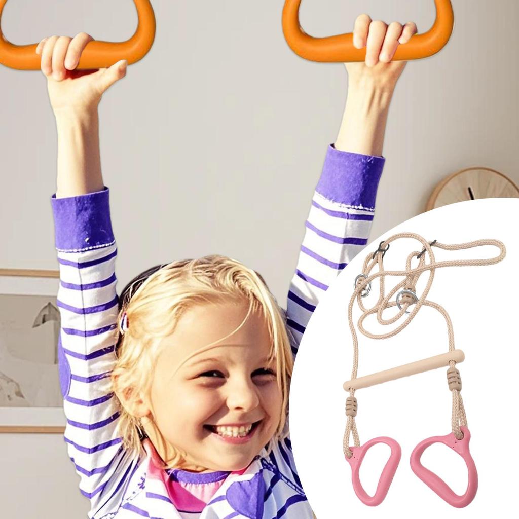 Swing Set Trapeze Bars Playground Equipment Rings Bar Ergonomic Sensory Rings Game for Children Kids Adults Indoor Playtime