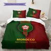 Marokański Wzór Piłkarski Pościel Kołdra Zestaw Dekoracja Domu Prezent (1 * poszwa na kołdrę + 2 * poszewki na poduszki bez rdzenia)