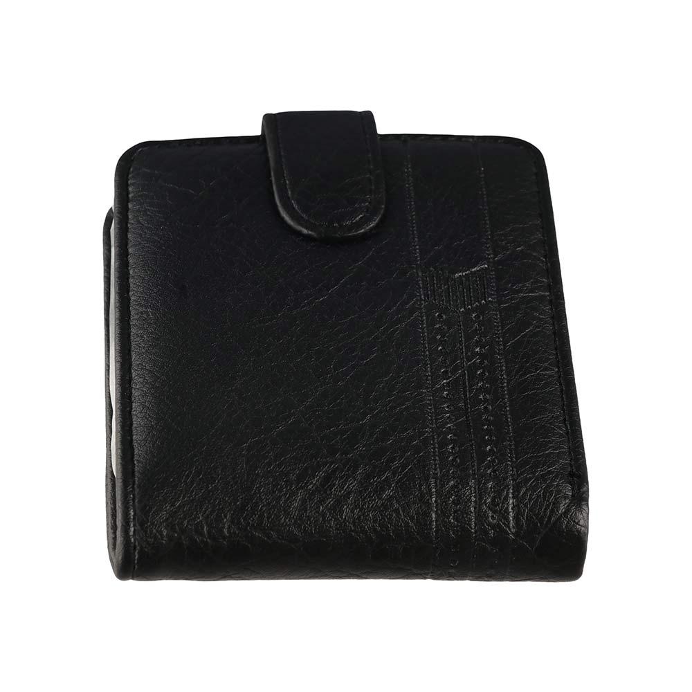 PU Leather Two Fold Wallets Urban Recreational Style Solid Color Male Wallet Multifunction ID Badge Holder Men's Short Wallet