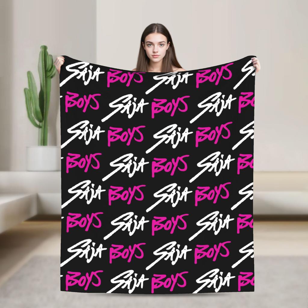 Baby Saja KPop Demon Hunters Saja Boys Blanket Warm Funny Plush Bedding Throws For Child Couch Chair Flannel Bedspread Bed Cover