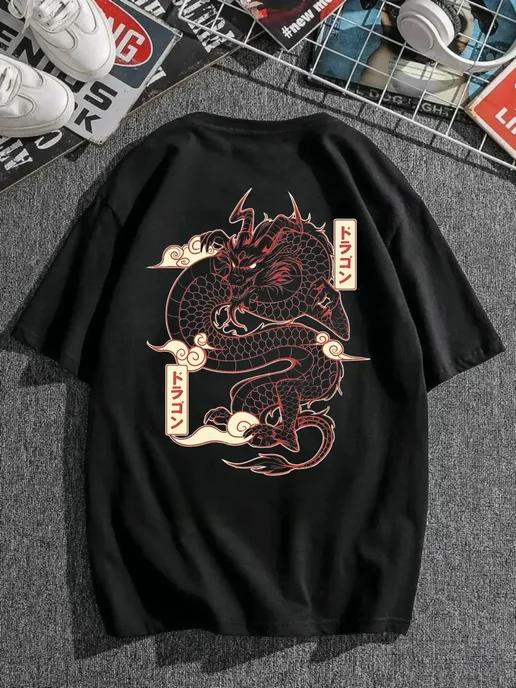 Oversized T-shirt with a print on the back 2XL