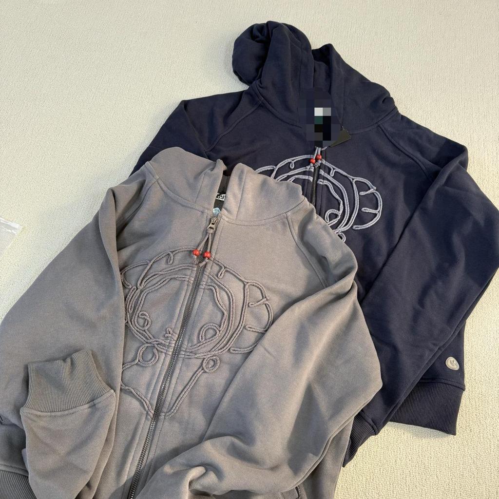 Korean Niche Trendy Autumn/Winter Academy Style 3D Cartoon Zipper Hooded Sweatshirt.