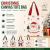 New Canvas Christmas Handbag Santa Snowman Reindeer Printed Reusable Shopping Bags Foldable Shoulder Bag Christmas Shopping