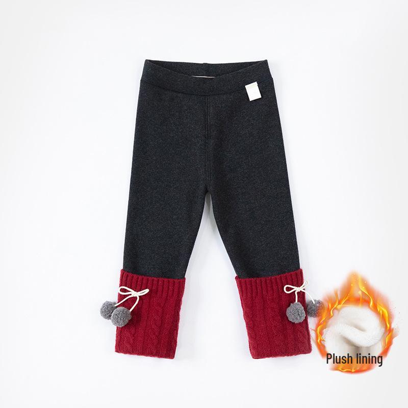 Girls' Fleece-Lined Cotton Leggings - Autumn/Winter 2025 Collection