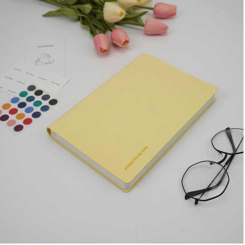 A4 A5 A6 Personalized logo Plain Note Book Custom Printing Linen Hardcover Journal Notebook (Orange,A5&A5)