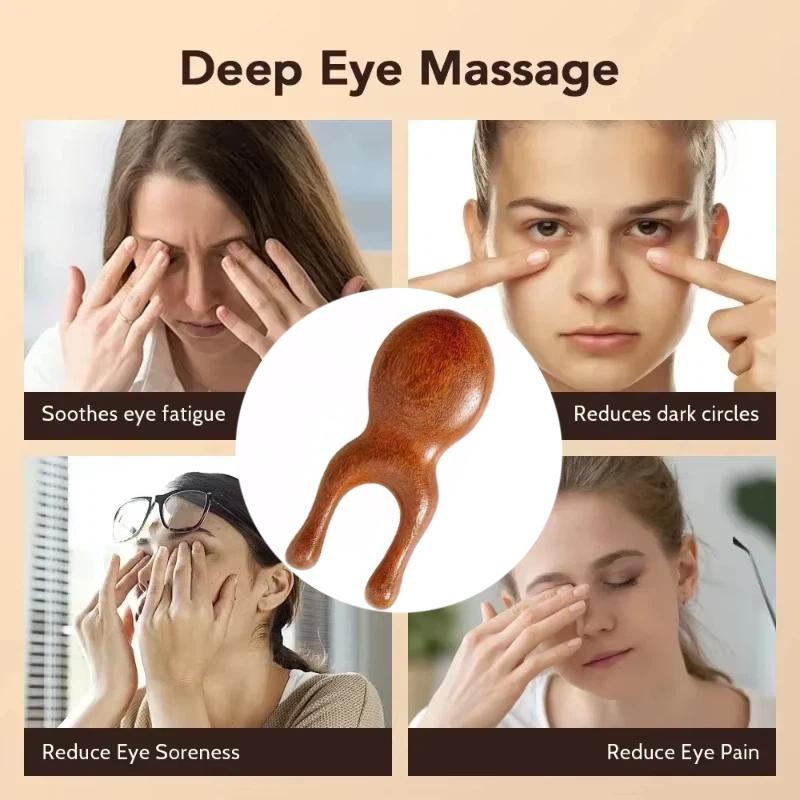 1/2Pcs Wooden Nose Gua Sha Massager Facial Massage Stick Pointing Massage Sandalwood Massage Tool For Guasha Scraping