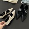 Foreign Trade Large Size Pointed Thick Heel Soft Sole Fashion Small Leather Shoes European and American Spring and Summer Fashion High Heels Sin