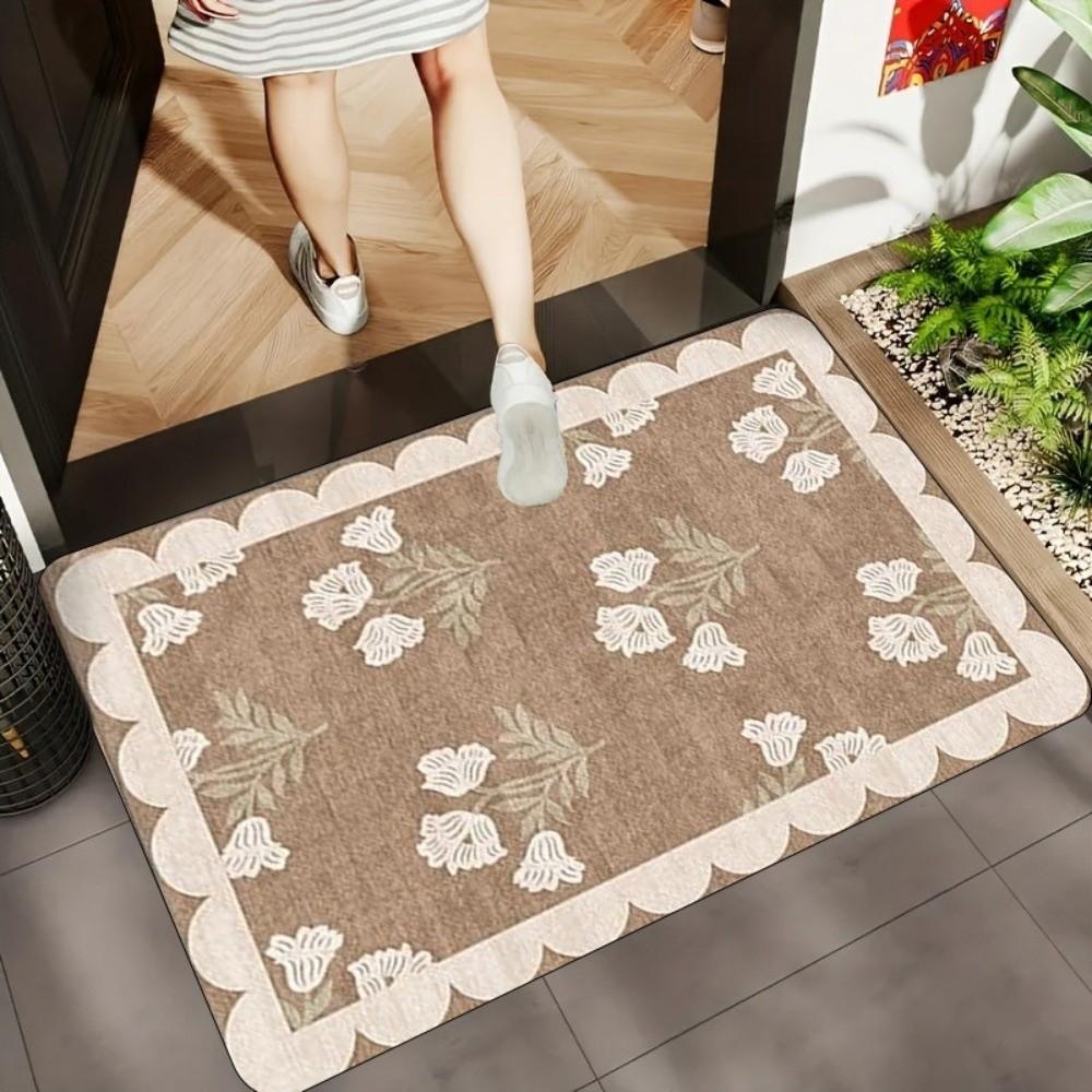Soft Absorbent Mat Retro Bathroom Door Pad Wear-resistant Door Mats Bathroom Use