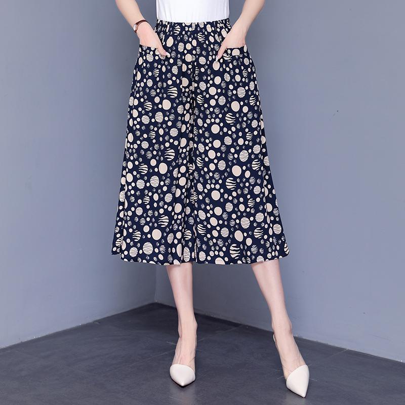 Hohe Taille Breite Bein Hosen Frauen Sommer Plus Größe Casual Lose Vintage Elastische Taille Oversize Hosen