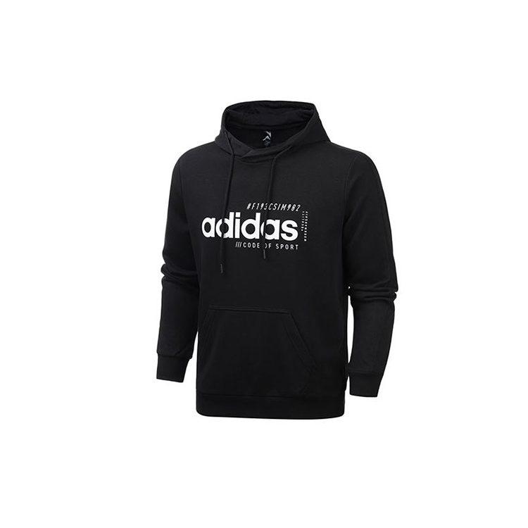adidas Sweatshirts Men's Black Hooded Moderate Regular EI4622