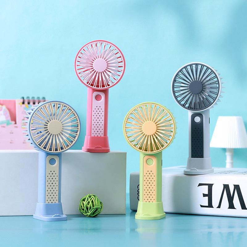 2026 Rechargeable Handheld Mini Fan with USB and Three-Speed Base - Customizable Logo Gift