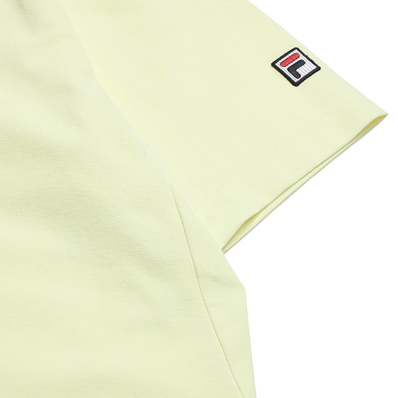 FILA Tennis Simple Comfortable Casual Sports Tennis Style Versatile Knitted Short Sleeve T-Shirt Men Tops Light-Yellow A11M623150FYE