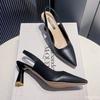 Ladies Baotou single Shoes Summer pointed buckle Sandals elegant high heel Trendy versatile women's pumps Mujer Zapatos