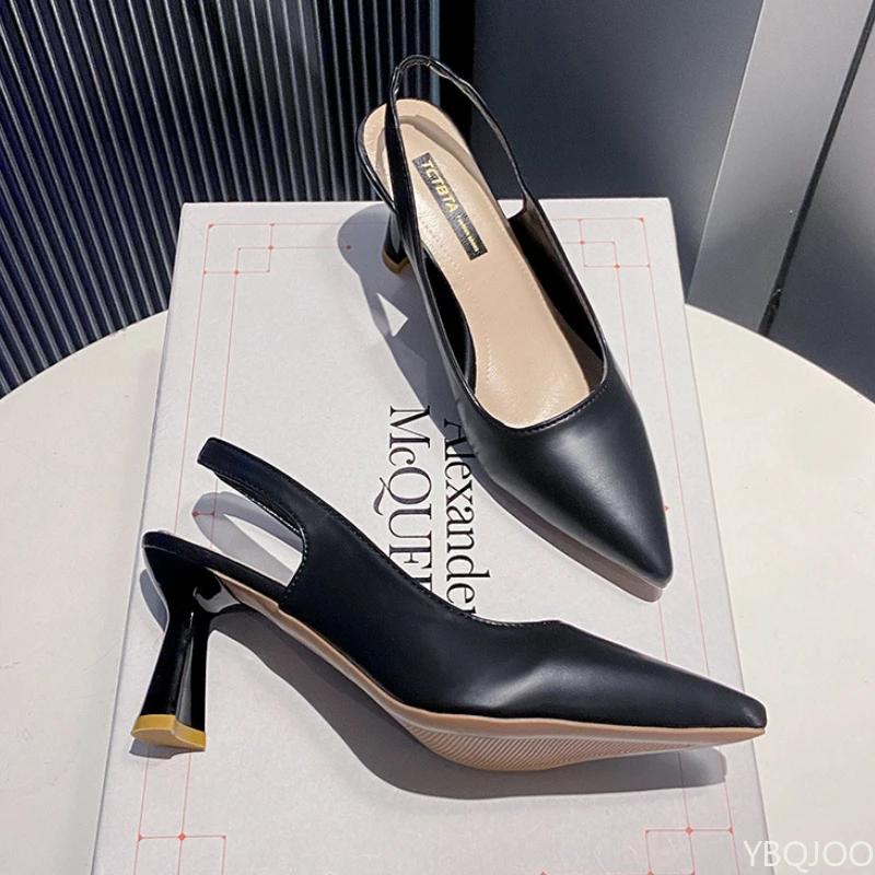 Fashion Ladies Baotou single Shoes Summer pointed buckle Sandals Fashion elegant high heel Trendy versatile women's pumps Mujer Zapatos