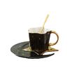 Nordic Ceramic Coffee Cup Saucer Creative High end Gold-patterned Hand Patterned Mug Fashionable Star Moon Style Coffee Cup Saucer