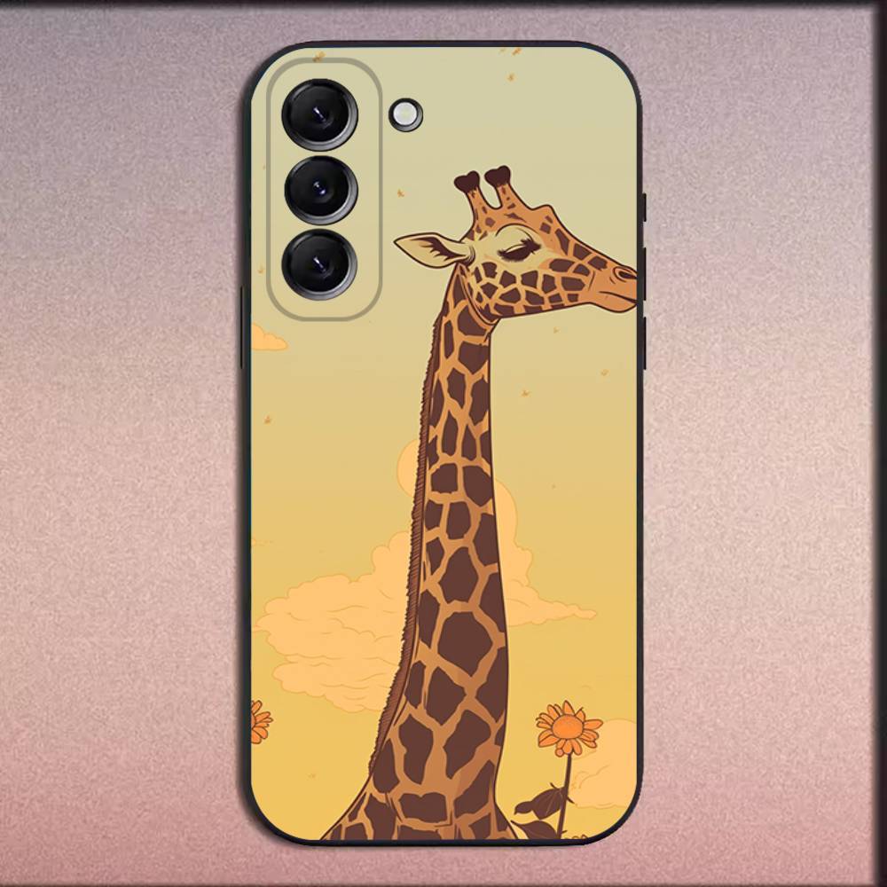 Cute Funny Animal Giraffe Phone Case For Samsung Galaxy A20,A21s,A22,A31,A32,A52,A53,A72,73,A80 Soft Black Cover