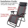 Durable Garden Sun Loungers Chair Recliner Binding Rope Elastic Cord Recliner Chairs Accessories