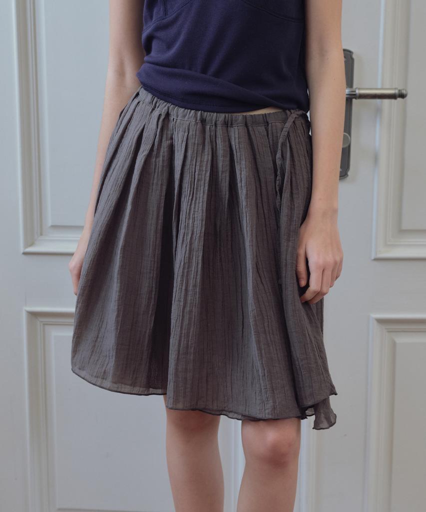 Cita Double Shirring Skirt_Cts633(Brown)
