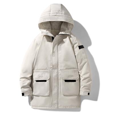 Winter New Down Jacket Men's Mid-length Couple's Workwear Men's Down Jacket Jacket Men's Hooded