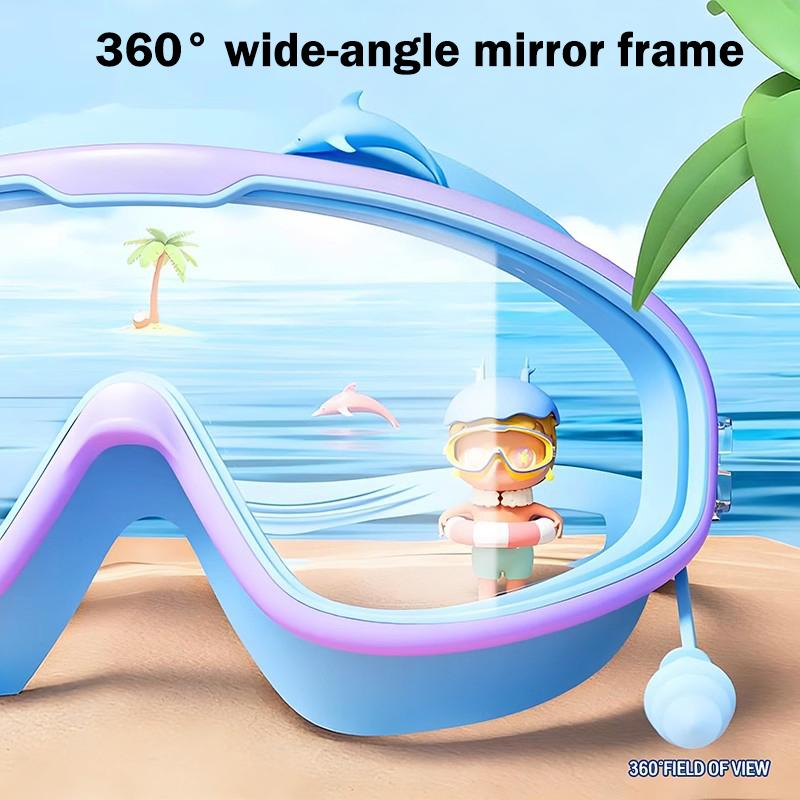 Kids Swimming Goggles Big Frame Hd View Anti-Fog Waterproof Children'S Swim Goggles Boys And Girls Multi-Color To Choose 1Pc