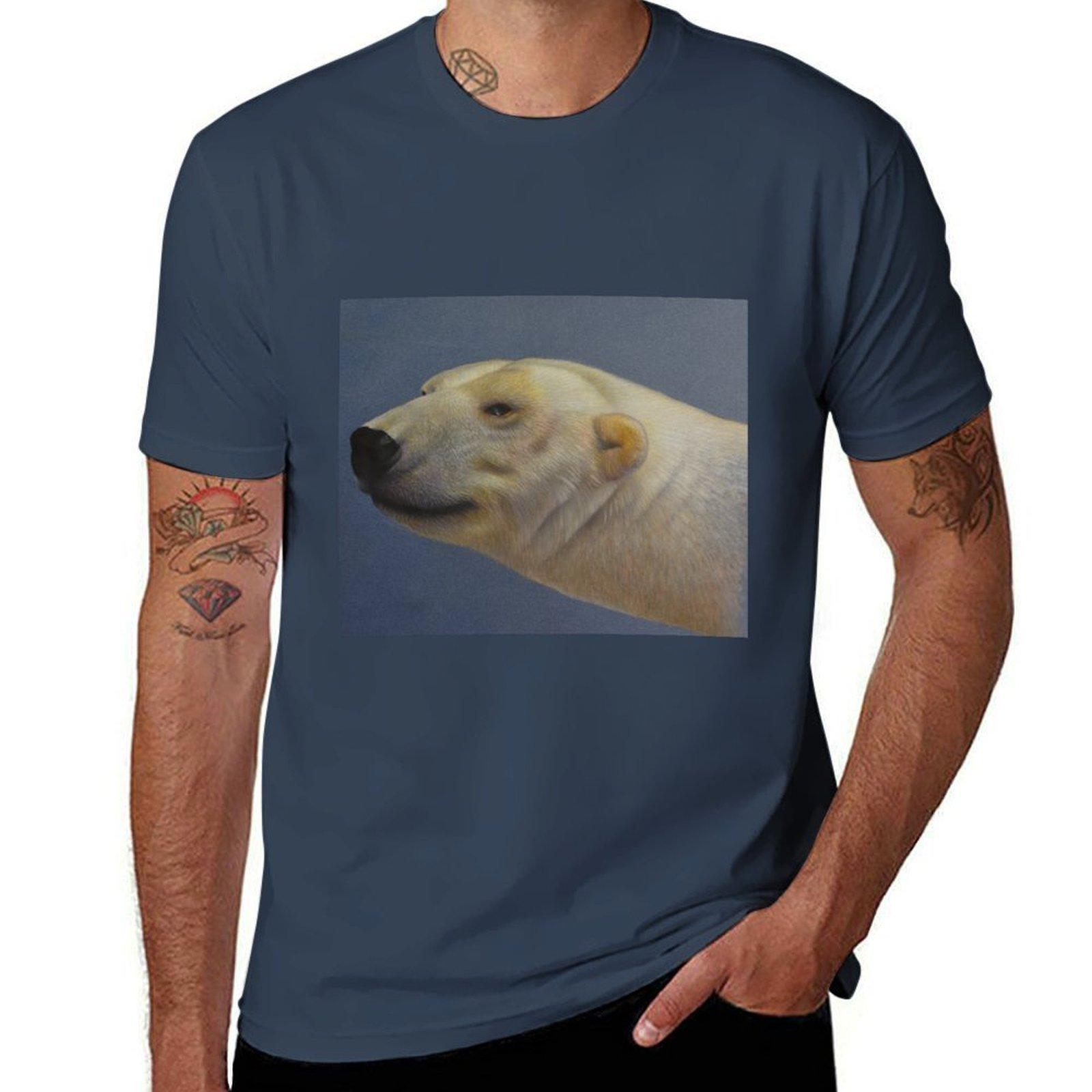 Polar Bear Profile Tshirt Basic All Season Solid Tshirt S