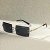 3pcs Men's Luxurious Frameless Rectangle Sunglasses Classic Fashion Eyewear For Daily Life And Outdoor Travel Beach