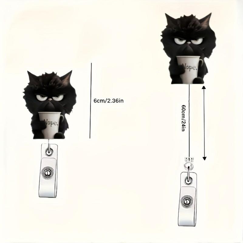 Badges Reel,Funny Coffe Cats Badges Holder,Retractable Badges Clip Office Name Badges Accessories,Nursing Student Gift