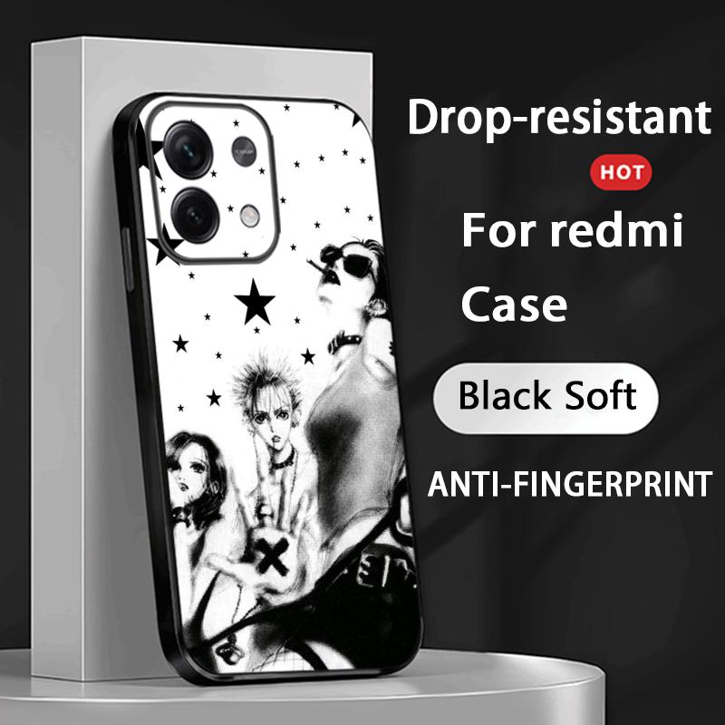 

Черные камни Y2K нана крутая девушка Чехол для телефона Для Redmi Note 14 13 12 11 Pro Plus S 5G 14C A3 Мягкий черный чехол для телефона Redmi Note13ProPlus