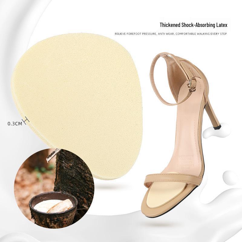 Latex Anti-Abrasion Soft Forefoot Pad for High Heels - Self-Adhesive, Breathable Arch Support.