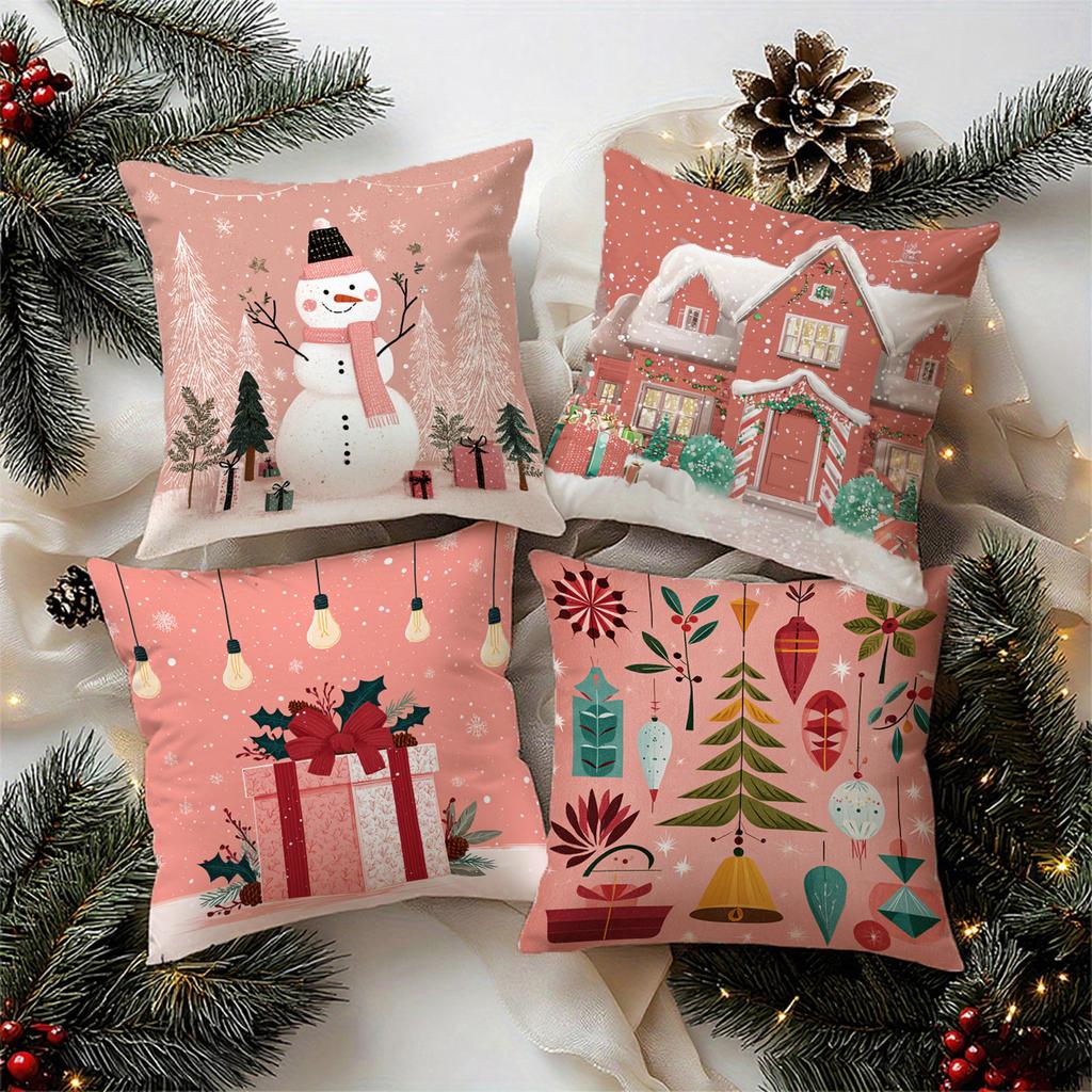 Christmas-Patterned Pillowcases for HomeSuitable for sofa car bedroom decorative cushion cover pillow cover