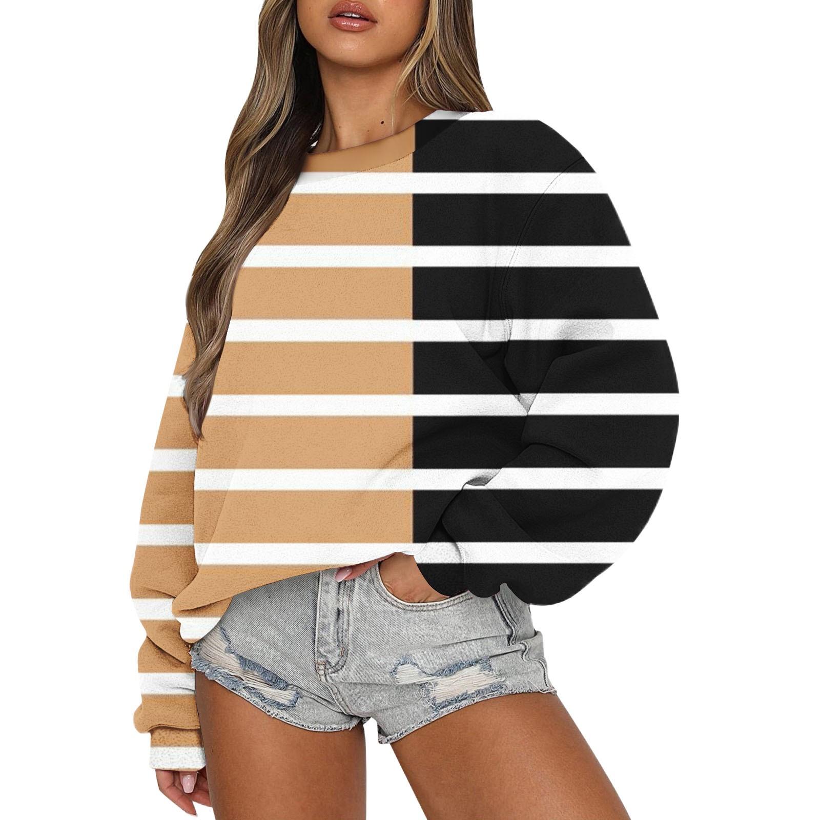 

Женский осенне-зимний топ с длинным рукавом, повседневный свитер с круглым вырезом, свободный крой, флисовые топы Pollover XL чёрный