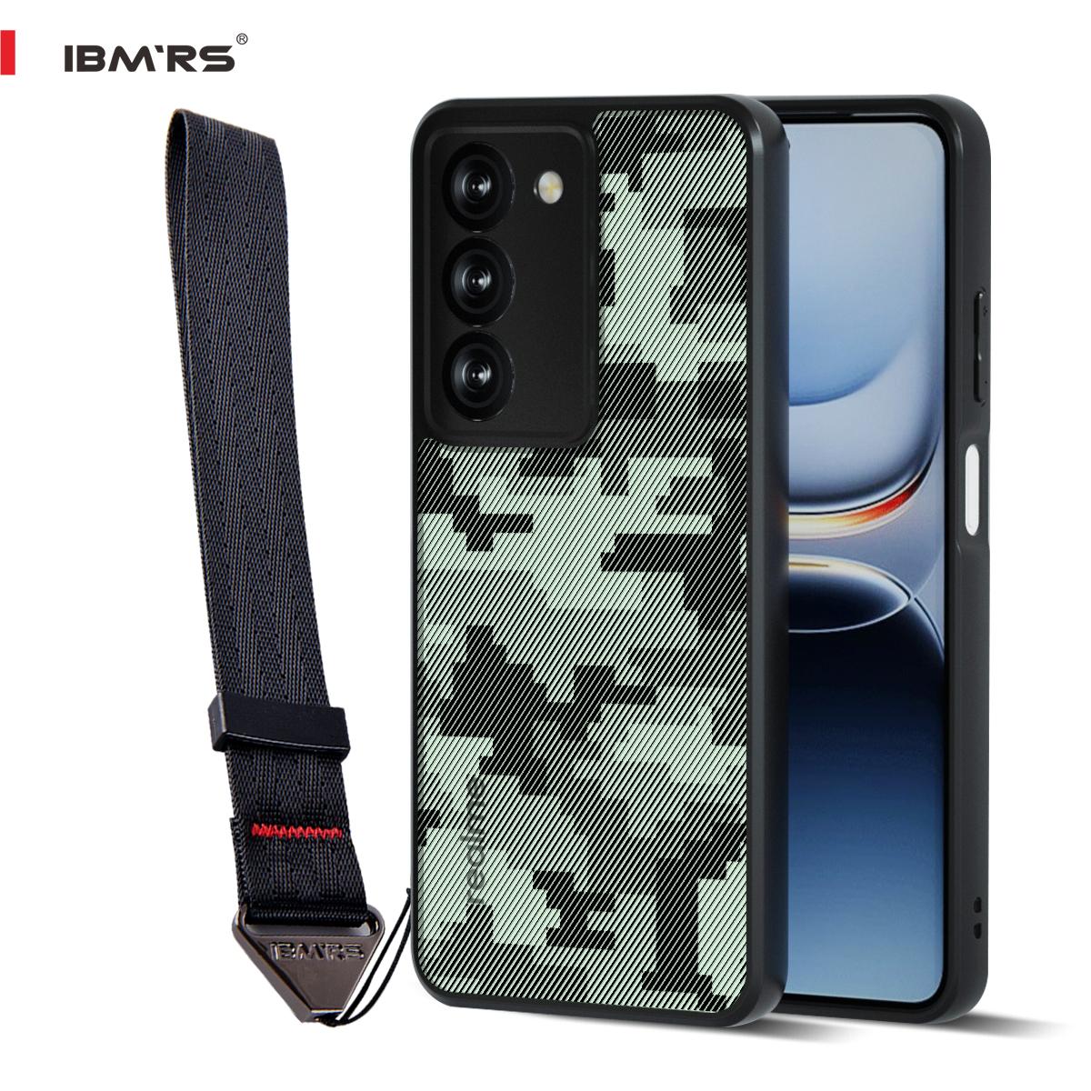 

(В комплекте ремешок на запястье)Чехол IBMRS для realme v60 Pro,(Защита от падений военного образца)Ударопрочные тонкие полупрозрачные матовые чехлы, черный камуфляж