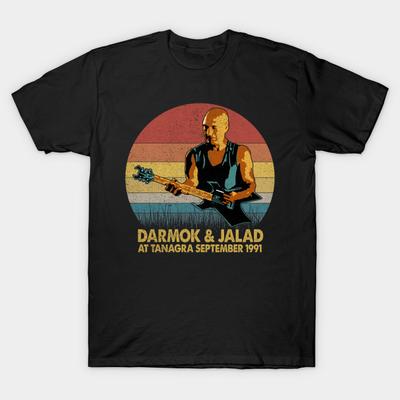 Asian Size Men Print T-shirt Darmok Jalad No-Cut Heat Transfer Print Cotton Tshirt