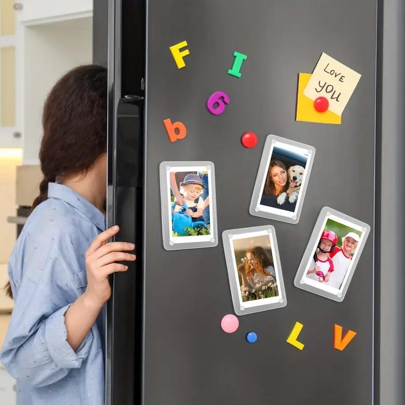 Acrylic Magnetic Photo Frames Refrigerator Mini Picture Frames Magnets Double Sided Wallet Size Fridge Frames for Polaroid Film
