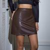 Women's Leather Bodycon Skirt with Zipper, Color