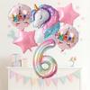 Rainbow Unicorn Balloon Bunch Happy 1st Girls Birthday Party Decorations Kids Favors Gifts Balloons Unicorn Baby Shower Supplies