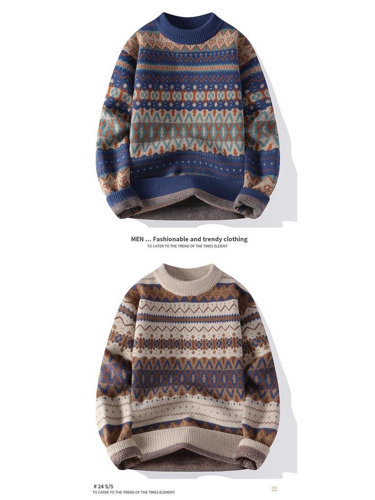 Men's Autumn/Winter Casual Half-High Collar Knitted Sweater