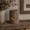 Small Decorative Lanterns for Entryways Halloween Pumpkin Candle Holder, Resin Hollow Candlestick, Vintage Country Fall Holiday Party