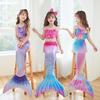 Conjunto de Roupa de Banho de Sereia Infantil: Fantasia de Princesa de Três Peças com Biquíni Cauda de Peixe para Meninas