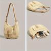 Women's Fashi Large Capacity Woven Straw Crossbody Bag, Saddle Dumpling Shape Hobo Satchel, Ideal for Vacati Travel Shopping