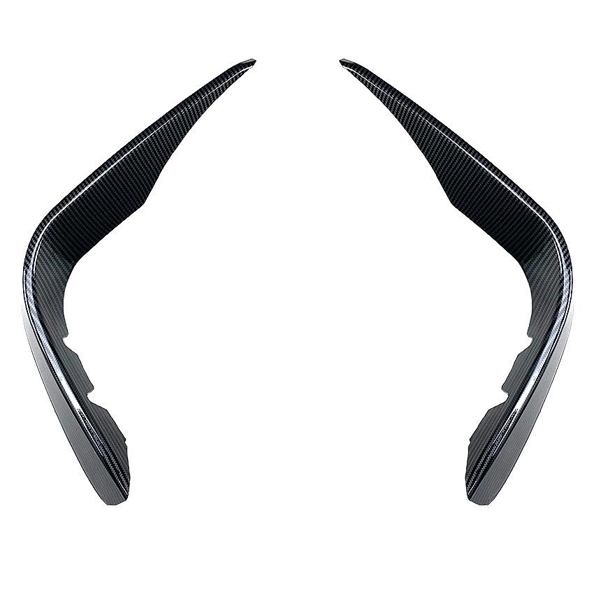 Gloss Black/Carbon Pattern Air Knife Front Fog Lamp Cover Grille Slats for Mercedes Benz GLC X253 2016 2017