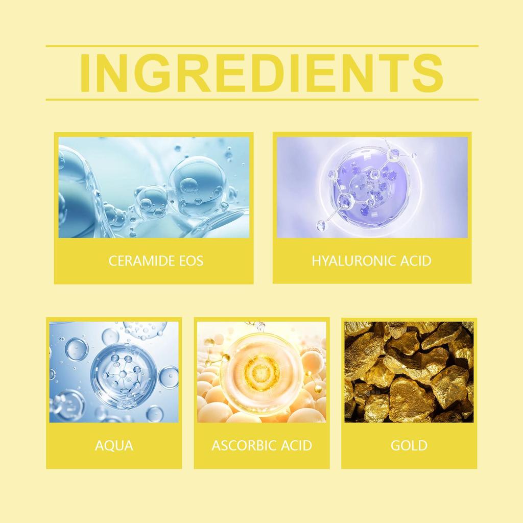 West&Month 24K Gold Anti-Wrinkle Serum 30ml Hyaluronic Acid Serum Reduces Wrinkles, Firms and Tightens Nourishes and Hydrates Facial Skin