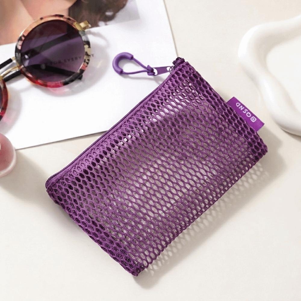 Square Transparent Storage Bag Breathable Mini Zipper Coin Purse Cosmetic Bag Office Organization