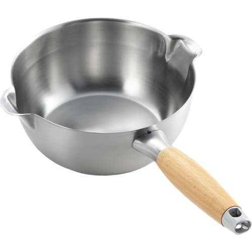 Yoshikawa Stainless Steel Yukihira Saucepan with Drip-Free Spout, 18cm, 1.7L, Induction and Gas Compatible, Made In Japan, Aikata PD3001