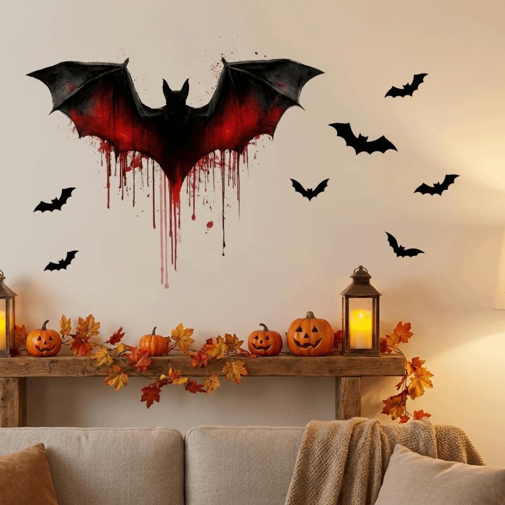 PVC Halloween Fledermaus Wandaufkleber Elektrostatische Gruselige Fledermaus Aufkleber Fensteraufkleber Fenster