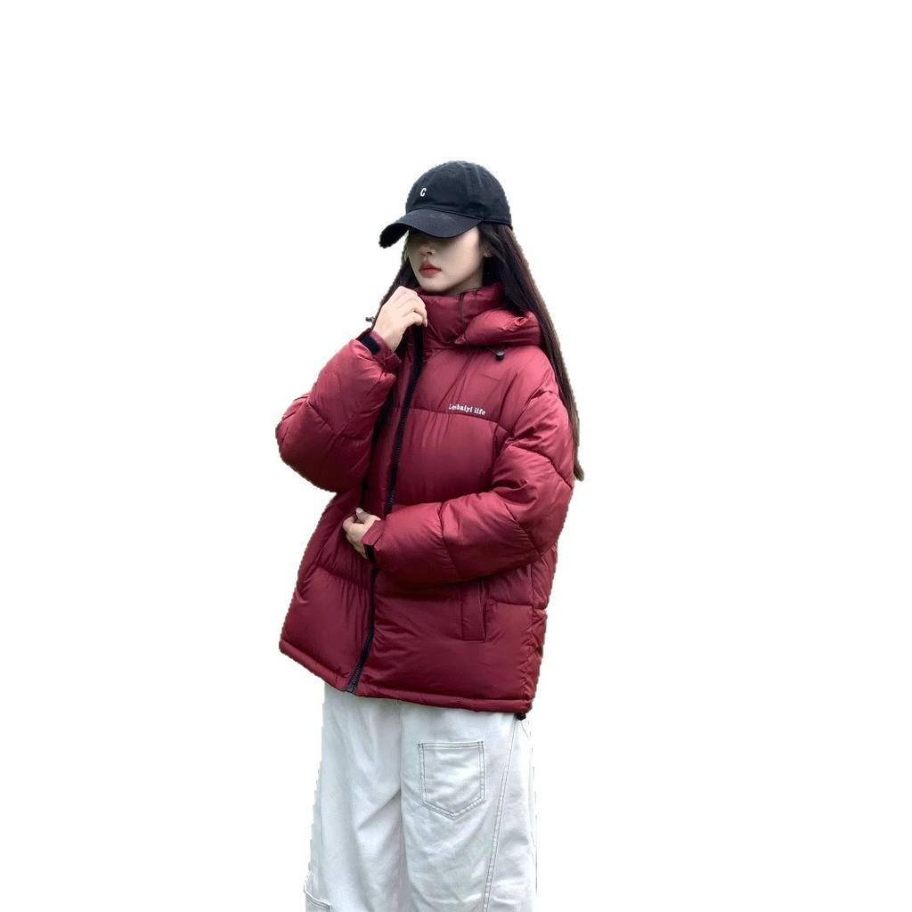 Annual short down cotton-padded women's stand-up collar small down couple's jacket